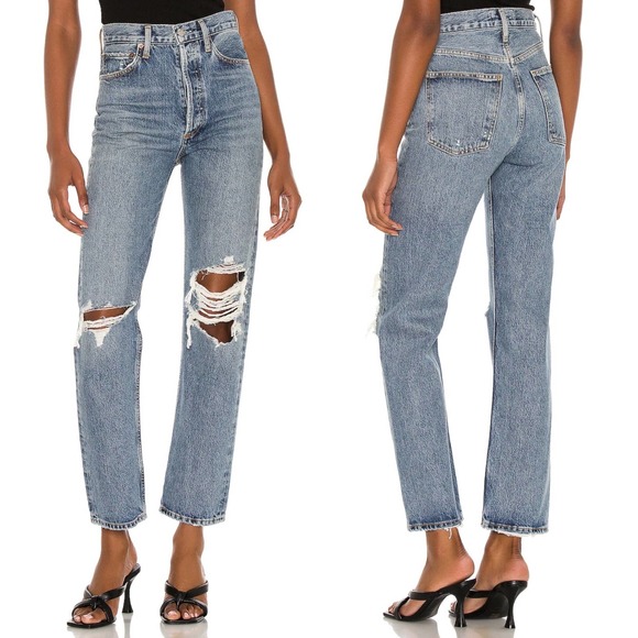 AGOLDE 90s Pinch Waist High Rise Straight Jeans Backdrop - Picture 1 of 10